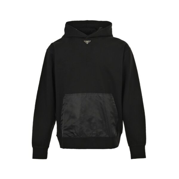 Prada 24Fw Collar Triangle Nylon Pocket Hoodie