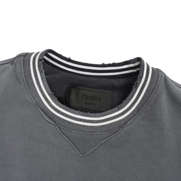 Prada 24Fw Distressed Print Washed Gradient Sweatshirt