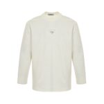 Prada 24Fw Embossed Metal Triangle Logo T-shirt