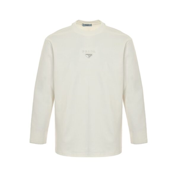 Prada 24Fw Embossed Metal Triangle Logo T-shirt