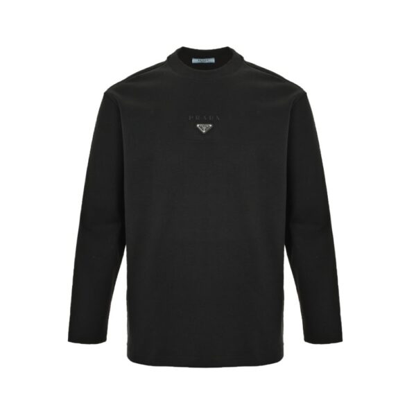 Prada 24Fw Embossed Metal Triangle Logo T-shirt