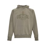 Prada 24Fw Embroidered logo washed hoodie