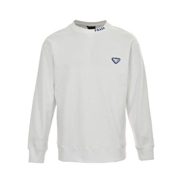 Prada 23Fw Round neck sweatshirt with triangle logo