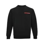 Prada 23Fw Red Stripe Air Layer Sweatshirt
