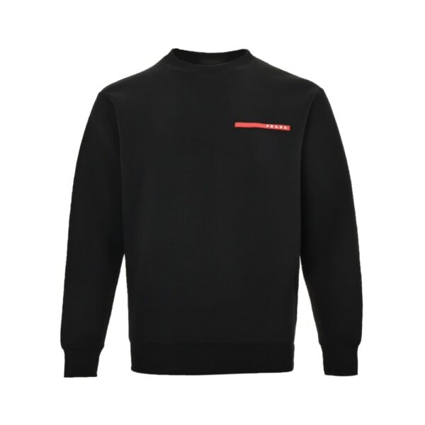 Prada 23Fw Red Stripe Air Layer Sweatshirt