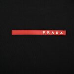 Prada 23Fw Red Stripe Air Layer Sweatshirt