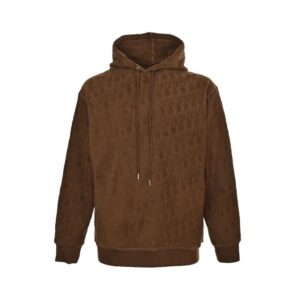 Dior 24Fw All-over printed towel embroidery hooded sweatshirt
