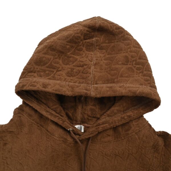Dior 24Fw All-over printed towel embroidery hooded sweatshirt