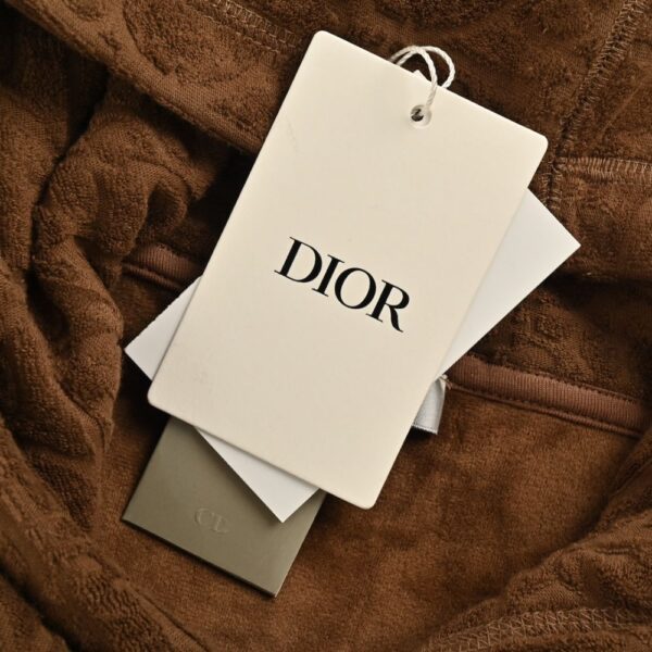 Dior 24Fw All-over printed towel embroidery hooded sweatshirt