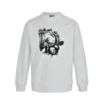 Dior 24Fw Ink splash letter print sweatshirt