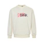 Dior 24Fw Graffiti ink letter print short sweatshirt