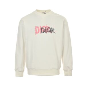 Dior 24Fw Graffiti ink letter print short sweatshirt