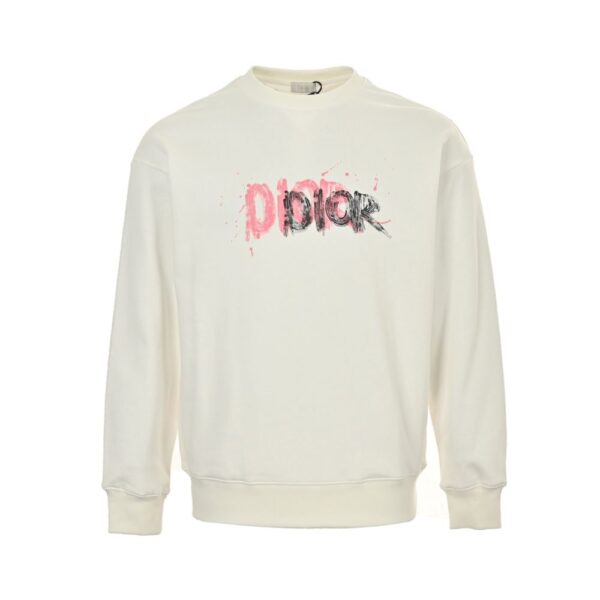 Dior 24Fw Graffiti ink letter print short sweatshirt