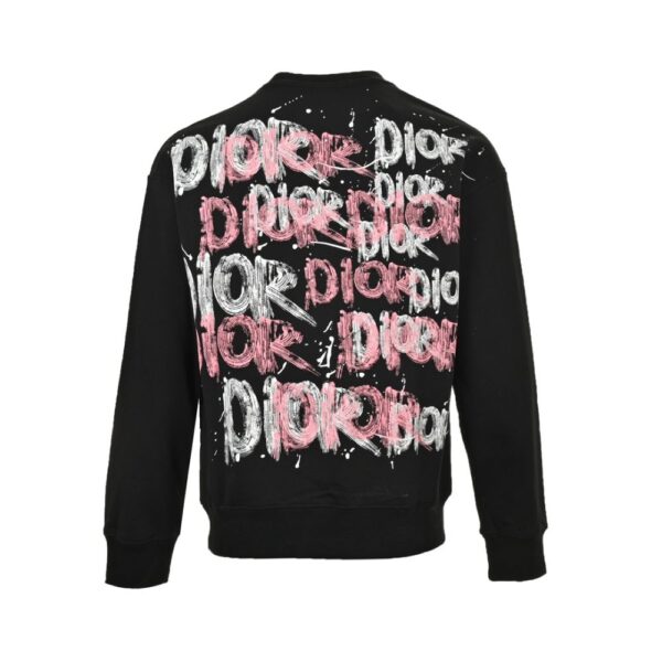 Dior 24Fw Graffiti ink letter print short sweatshirt