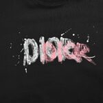 Dior 24Fw Graffiti ink letter print short sweatshirt