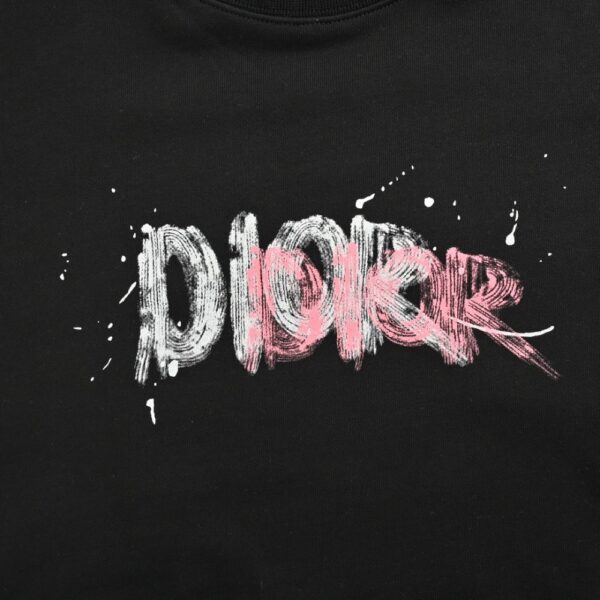 Dior 24Fw Graffiti ink letter print short sweatshirt
