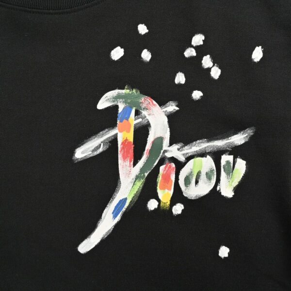 Dior 24Fw Painted ink letter print sweatshirt