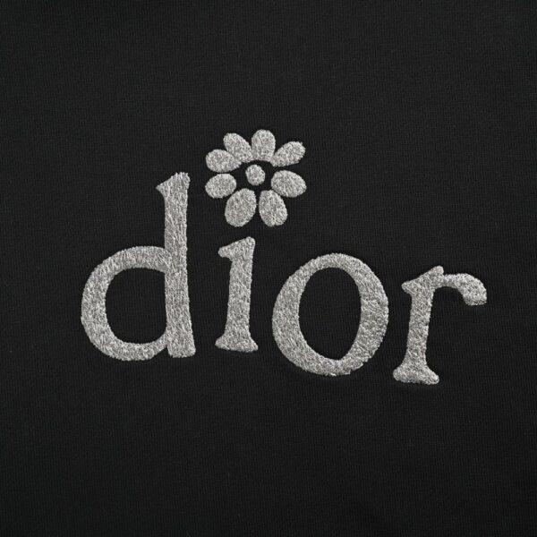 Dior 24Fw Flower and letter embroidered hoodie