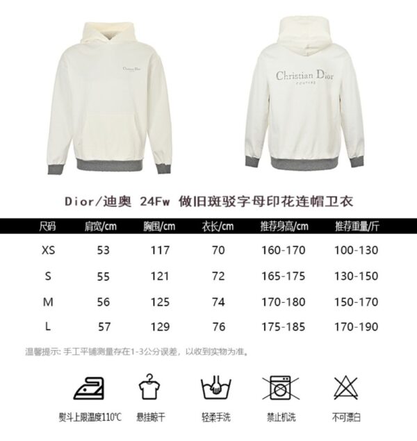 Dior 24Fw Distressed letter print hoodie