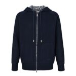 Dior 24Fw Jacquard cashmere knit hooded sweatshirt