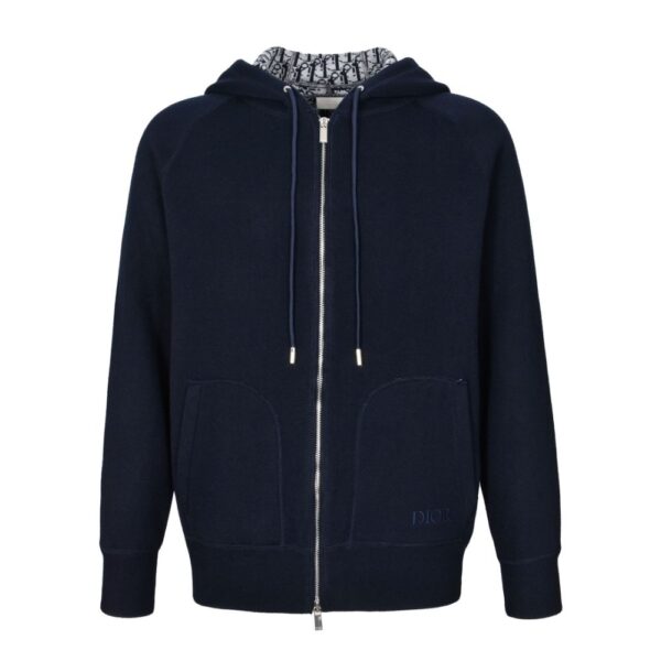 Dior 24Fw Jacquard cashmere knit hooded sweatshirt
