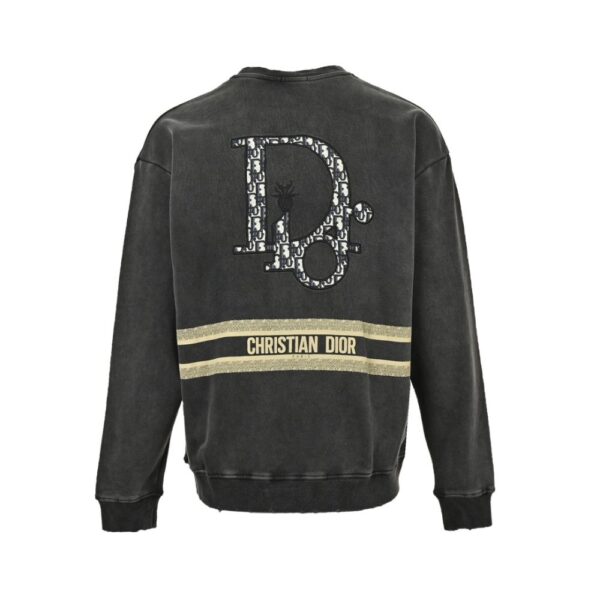 Dior 24Fw Embroidered logo washed sweatshirt