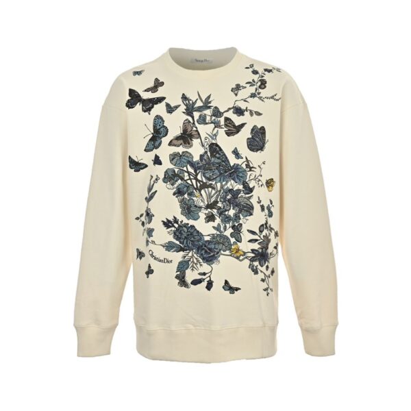 Dior 24Fw floral butterfly print sweatshirt