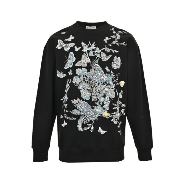 Dior 24Fw floral butterfly print sweatshirt