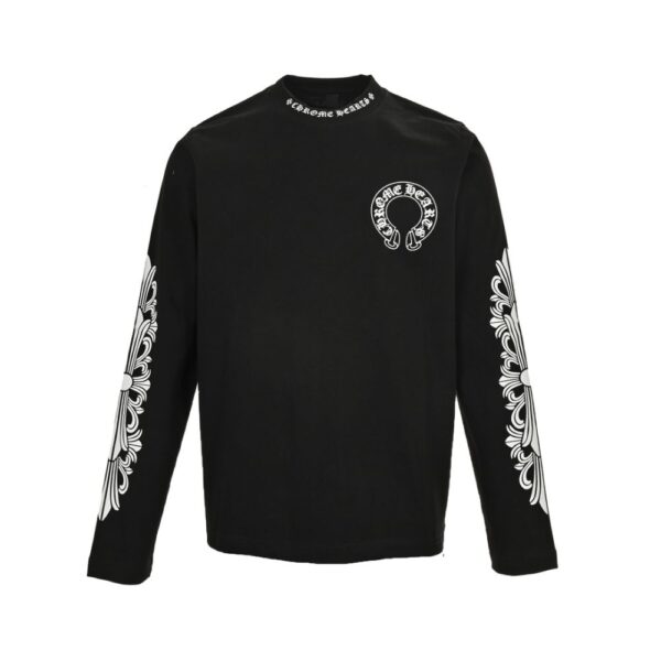 Chrome Hearts  24Fw horseshoe flower arm T-shirt