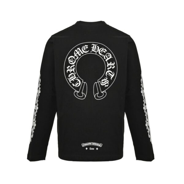 Chrome Hearts  24Fw horseshoe flower arm T-shirt