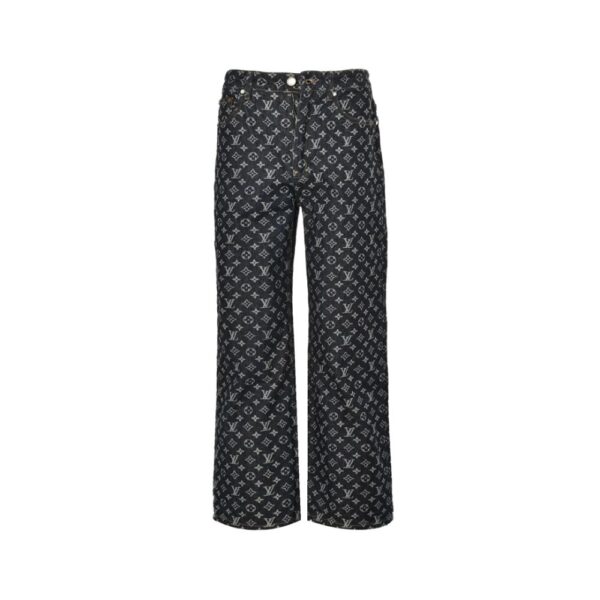 Louis Vuitton Heavy-duty jacquard pearl button straight jeans