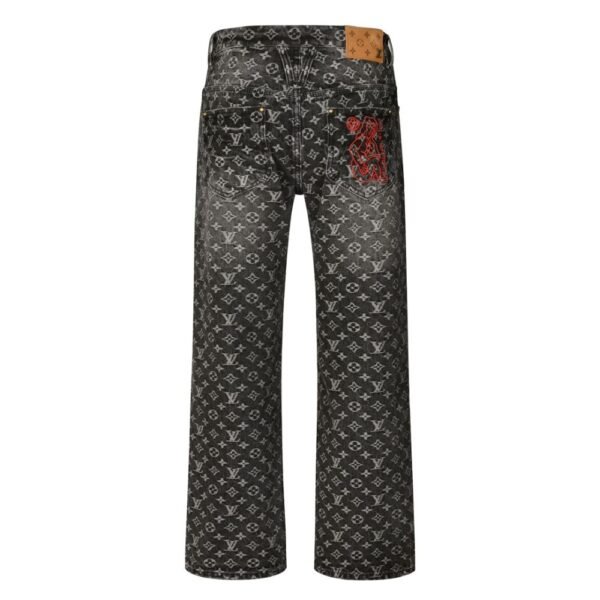 Louis Vuitton Little Red Destroyed Jacquard Jeans