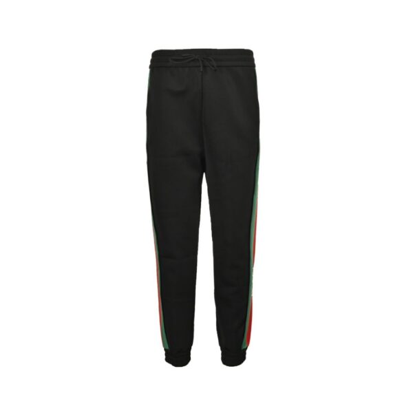 Gucci Red and green jacquard webbing trousers