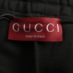 Gucci Red and green jacquard webbing trousers