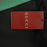 Gucci Red and green jacquard webbing trousers