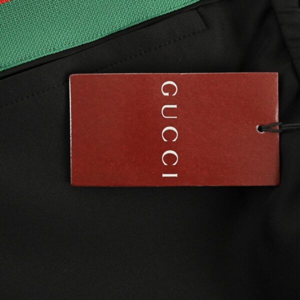 Gucci Red and green jacquard webbing trousers