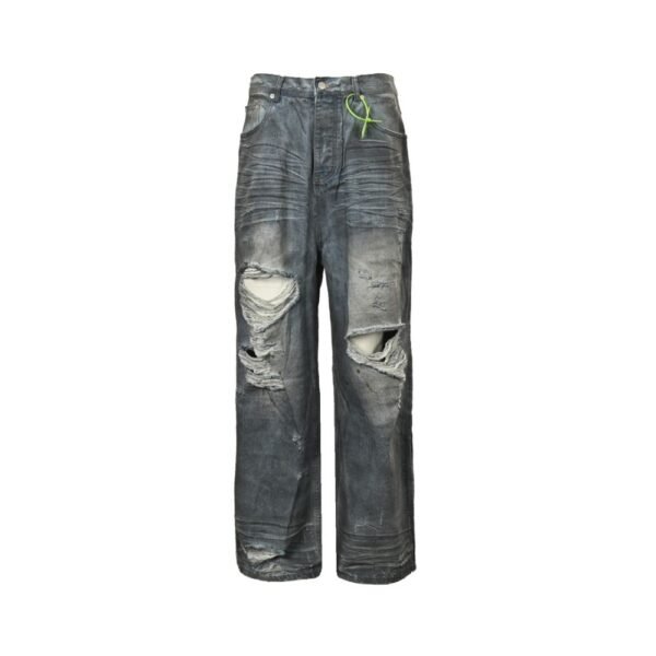 Balenciaga Hidden Dye Dirty Ripped Jeans