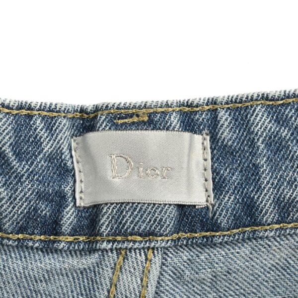 Dior 24Fw Floral Embroidery Letter Washed Jeans