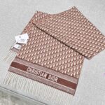 Dior Bookmark Cashmere Scarf Navy Toffee color