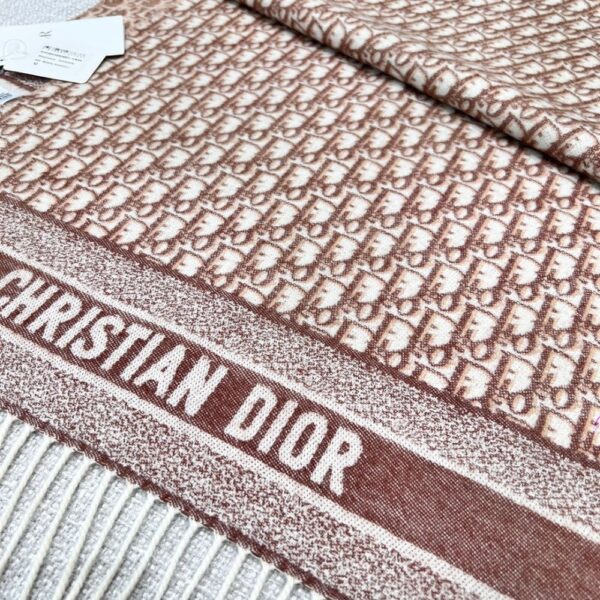Dior Bookmark Cashmere Scarf Navy Toffee color