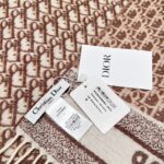 Dior Bookmark Cashmere Scarf Navy Toffee color