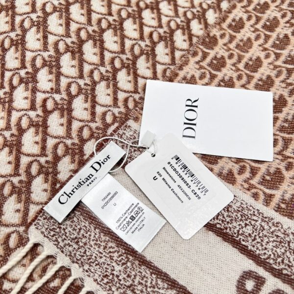 Dior Bookmark Cashmere Scarf Navy Toffee color