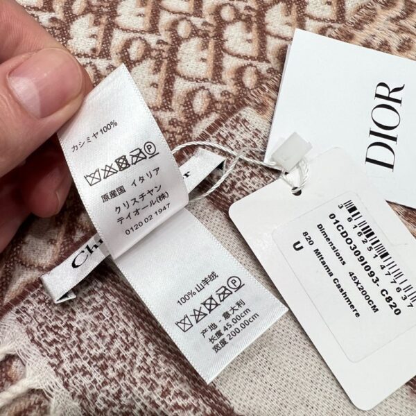 Dior Bookmark Cashmere Scarf Navy Toffee color
