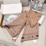 Dior Bookmark Cashmere Scarf Navy Toffee color