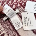 Dior Bookmark Cashmere Scarf Navy Wine Red