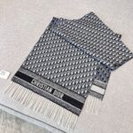 Dior Bookmark Cashmere Scarf Navy Blue