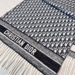 Dior Bookmark Cashmere Scarf Navy Blue