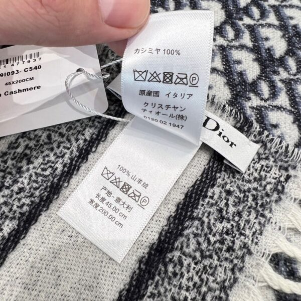 Dior Bookmark Cashmere Scarf Navy Blue