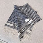 Dior Bookmark Cashmere Scarf Navy Blue