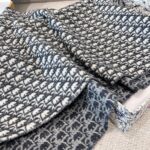 Dior Bookmark Cashmere Scarf Navy Blue